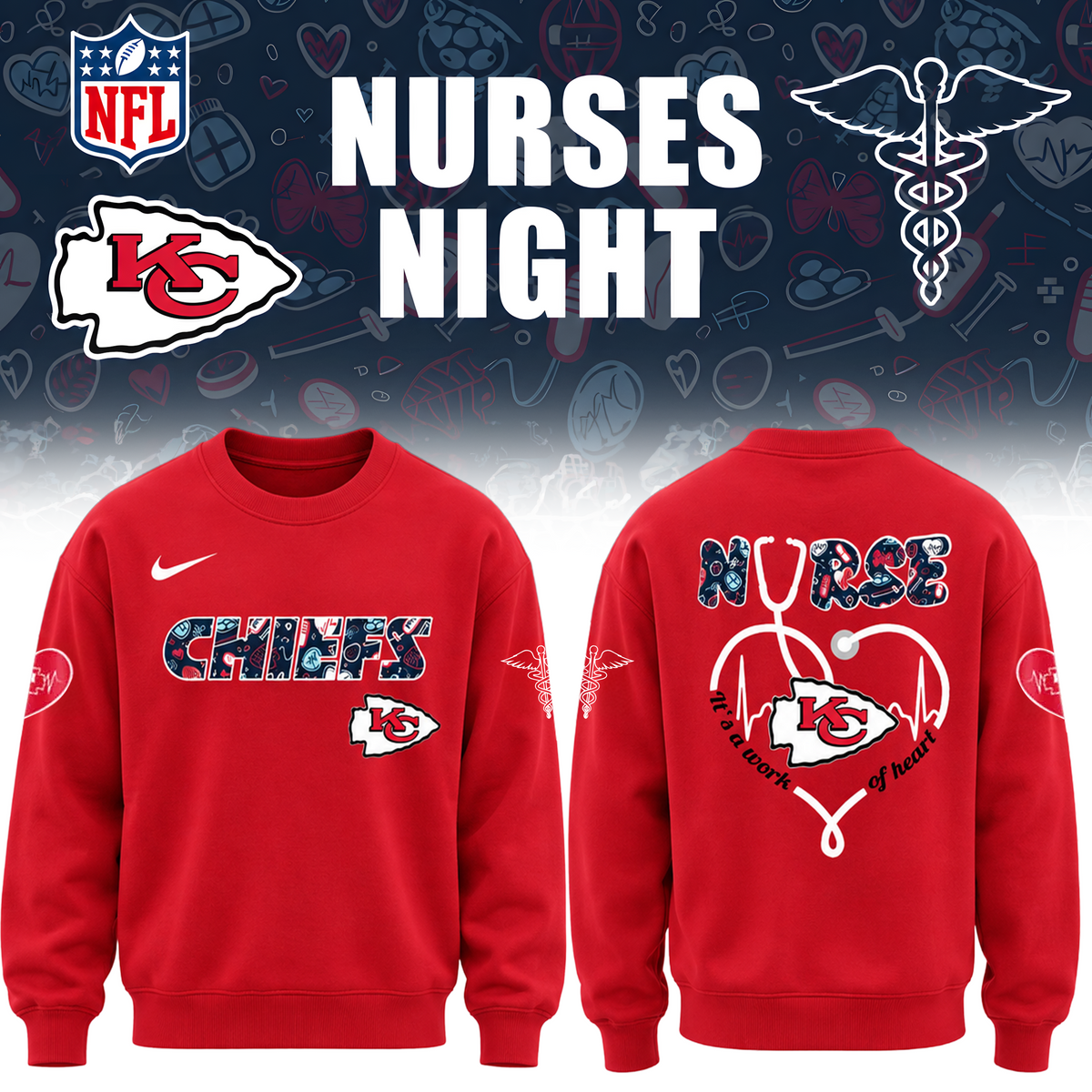 Kansas City Football Nurse Appreciation Sweater