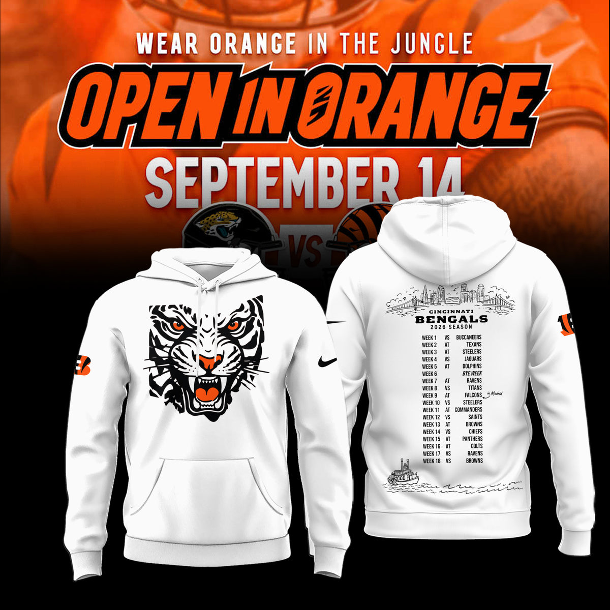 Limited Edition Cincinnati Bengals Open In Orange Shirt
