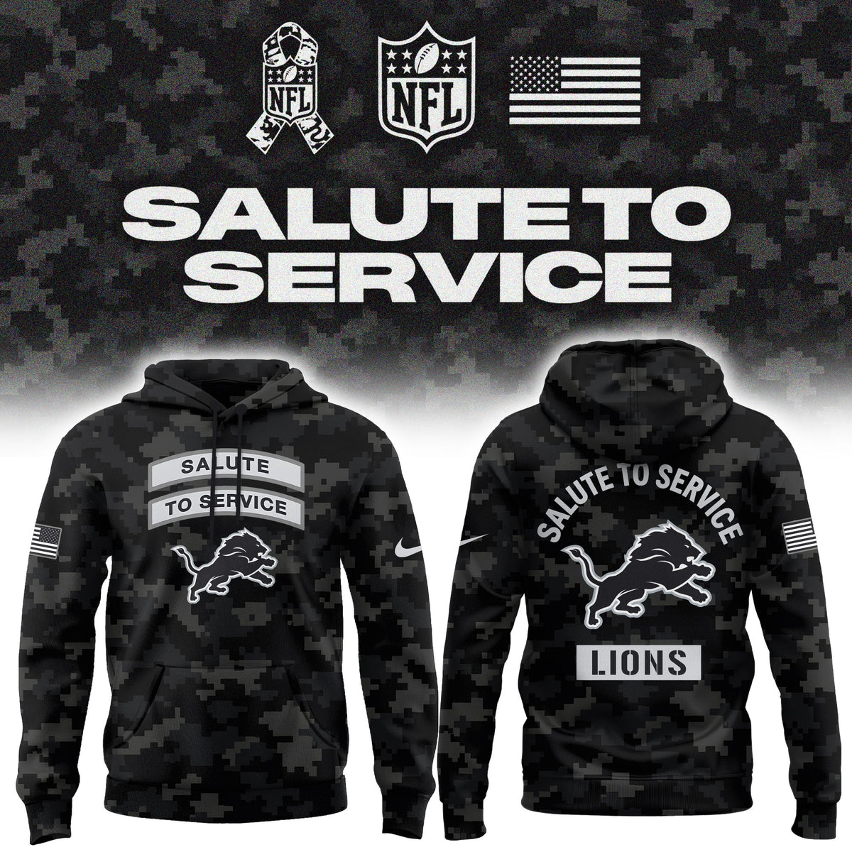 Limited Edition Detroit Lions Salute To Service “Made With Purpose” Hoodie