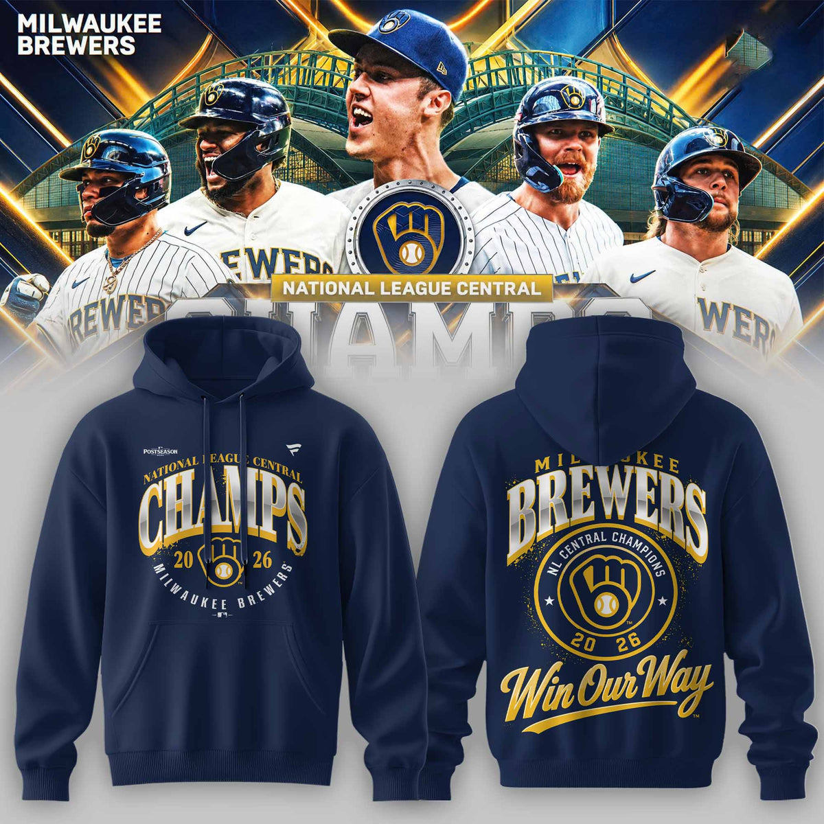 _ M.Brewers 2026 NL Central Division Champions Limited Hoodie