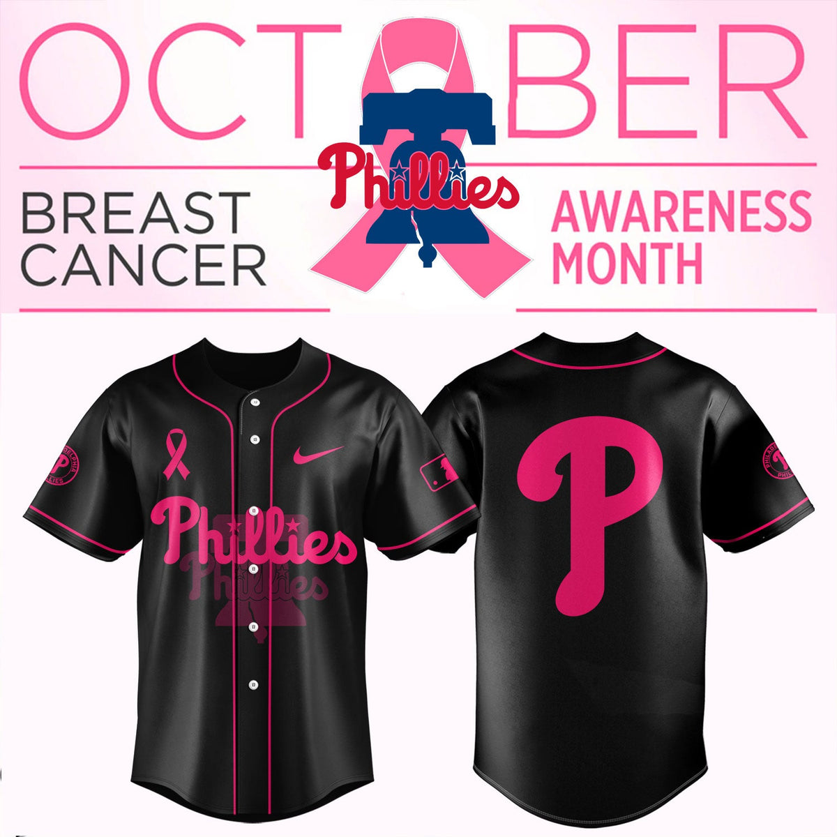 _Philadelphia Phillies - Breast cancer awareness month Shirt