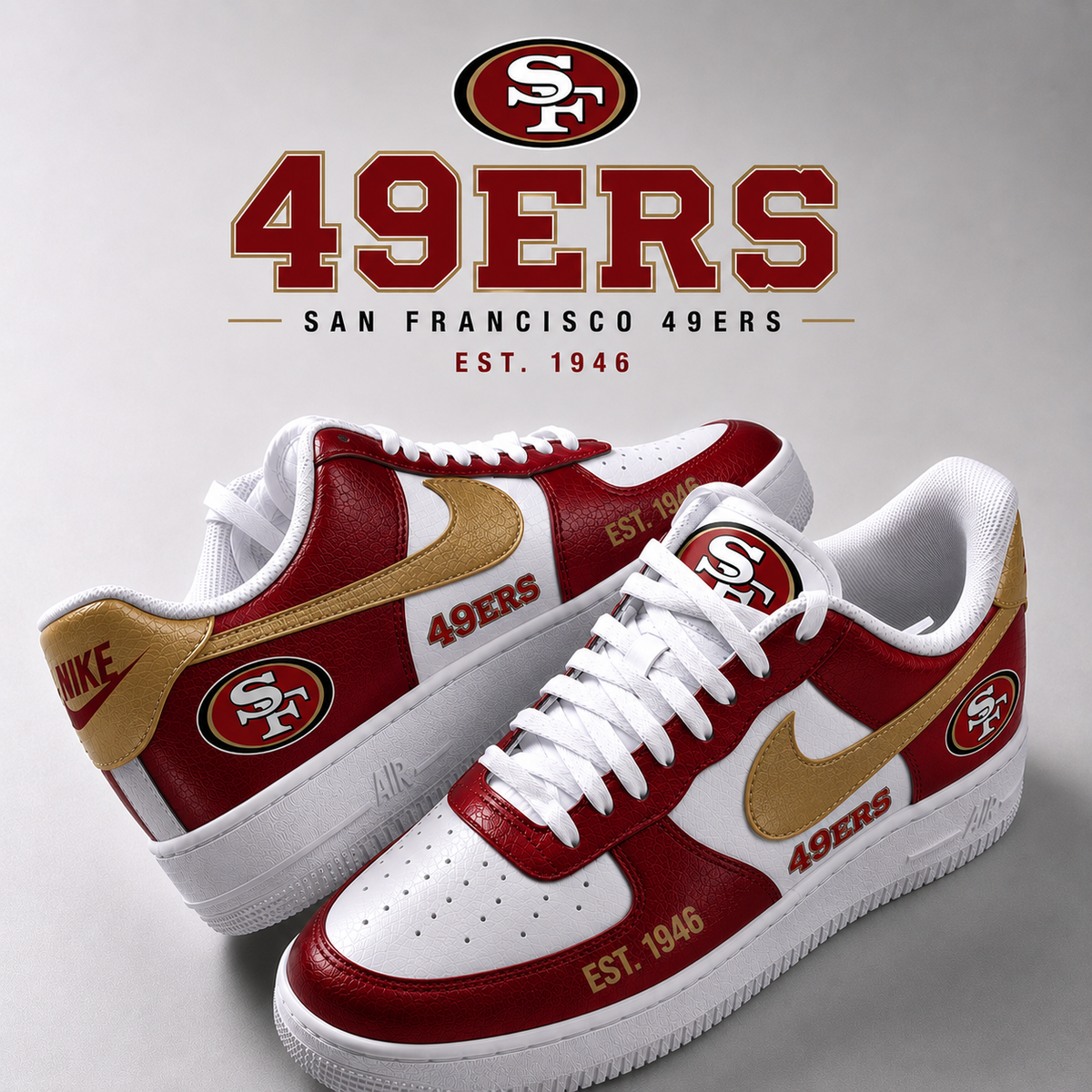 Limited Edition San Francisco 49ers 2026 New AF1 Sneakers