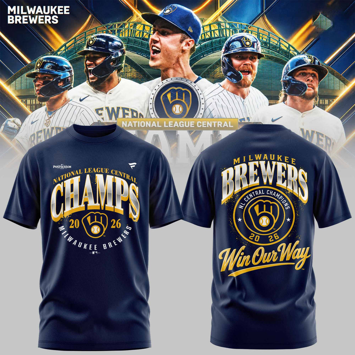 _ M.Brewers 2026 NL Central Division Champions Limited T-Shirt