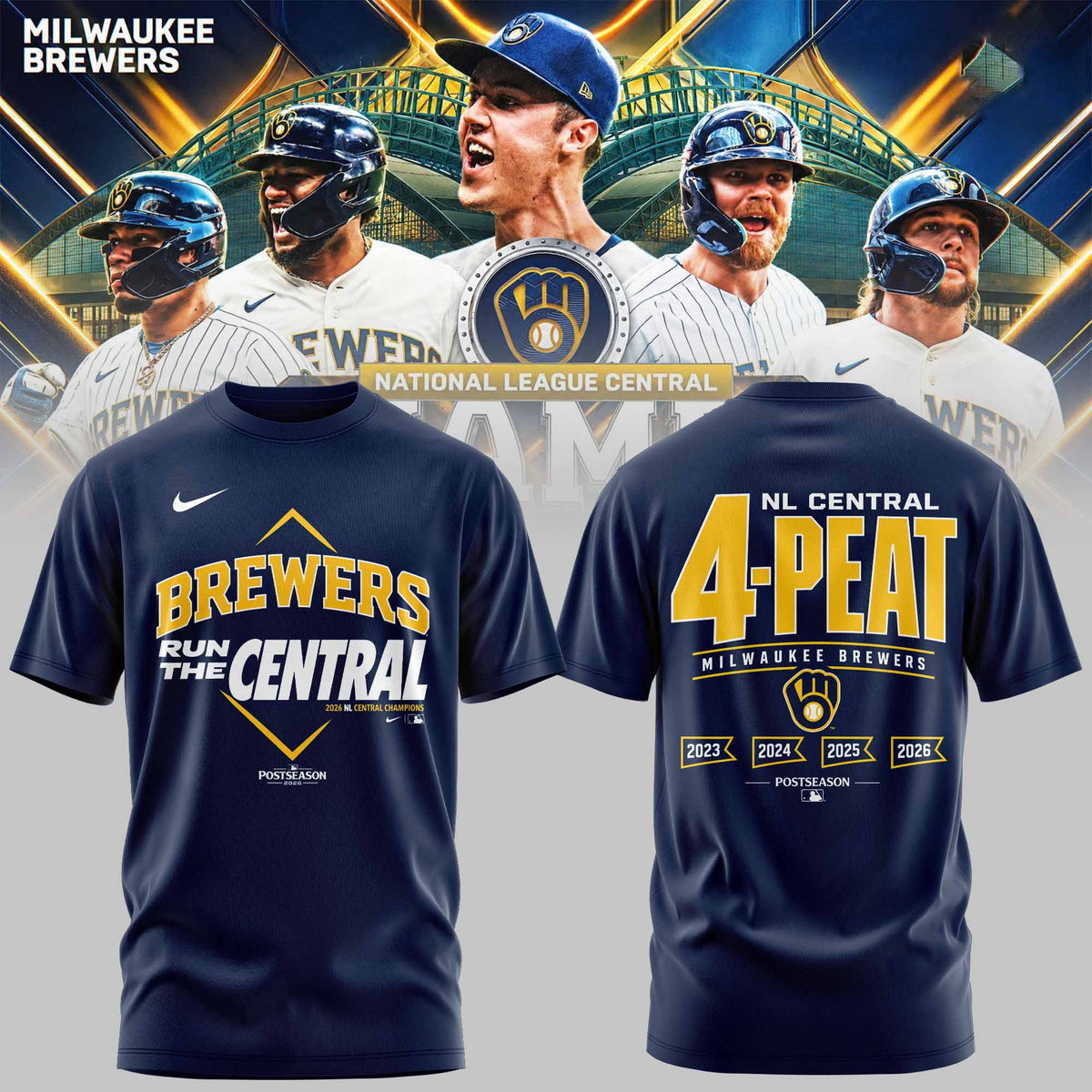 _ M.Brewers 2026 NL Central Division Champions Limited T-Shirt