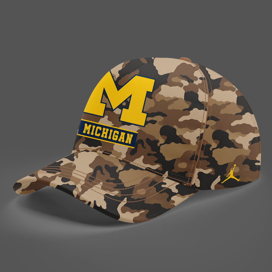 Camo Michigan Wolverines 2026 Military Appreciation Sideline Dri-FIT T-shirt