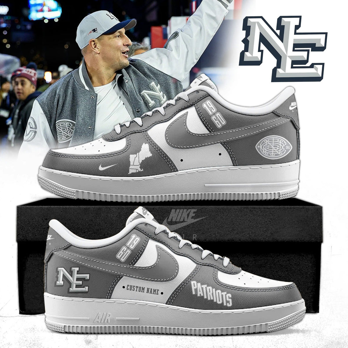 New England Patriots x Rivalries “Nor’Easter” Shoes Special AF1 Limited Edition. Selling Out Fast!