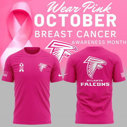 Atlanta Falcons Breast Cancer Awareness Pink Tshirt 2025