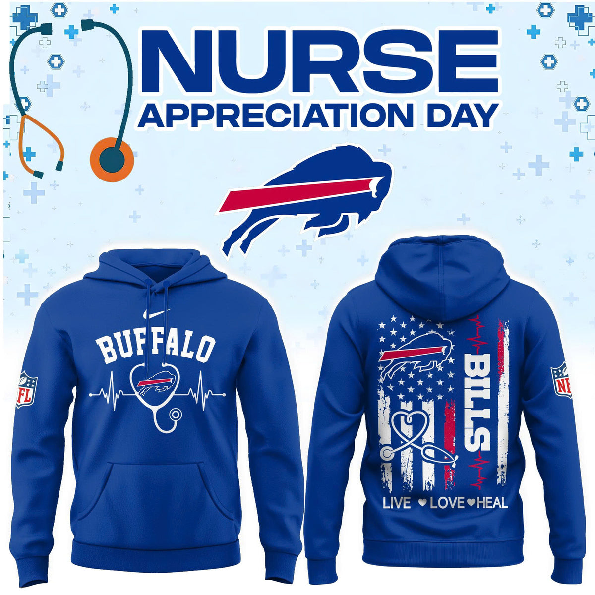 Buffalo Football Nurse Appreciation Hoodie