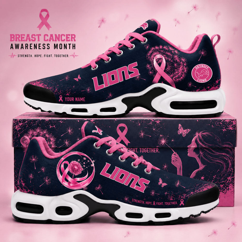 Limited Edition Detroit Lions Breast Cancer Awareness x Dandelion of Hope Sneakers