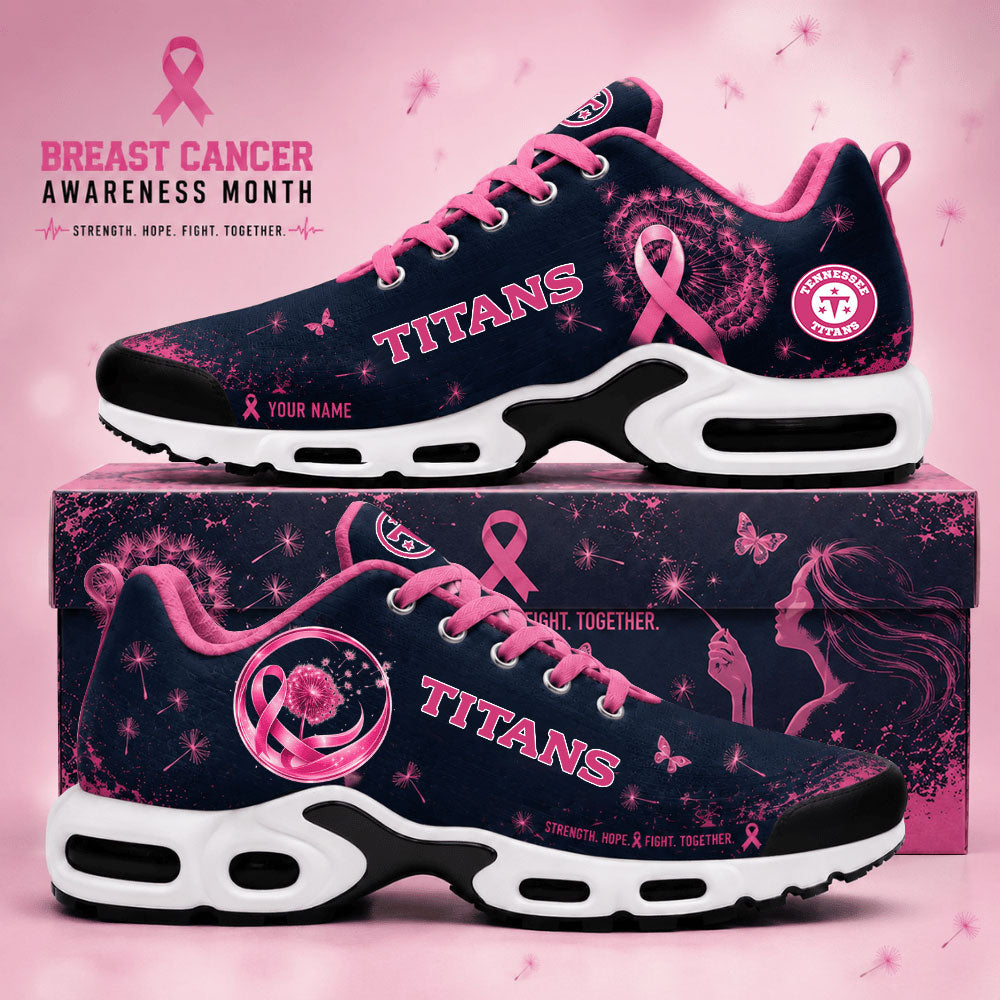 Limited Edition Tennessee Titans Breast Cancer Awareness x Dandelion of Hope Sneakers