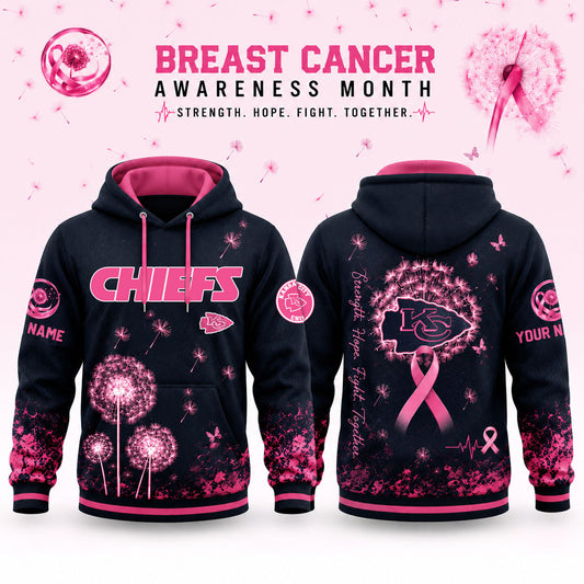 Kansas City Chiefs – Breast Cancer Awareness Strength Hope Fight Dandelion Hoodie Edition