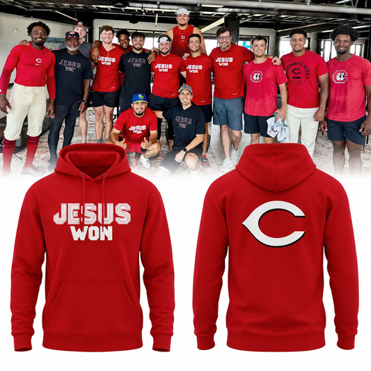 Jesus Won × Cincinnati Reds Hoodie