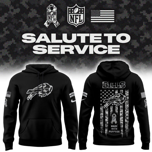 Limited Edition Buffalo Bills Salute To Service “Made With Purpose” Hoodie