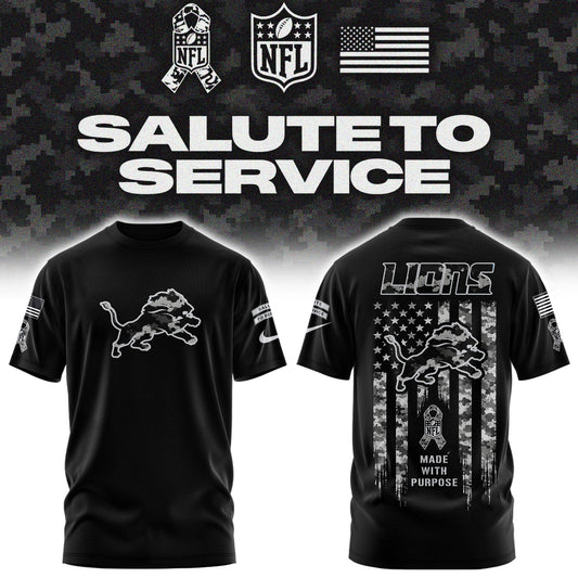 Limited Edition Detroit Lions Salute To Service “Made With Purpose” T-shirt