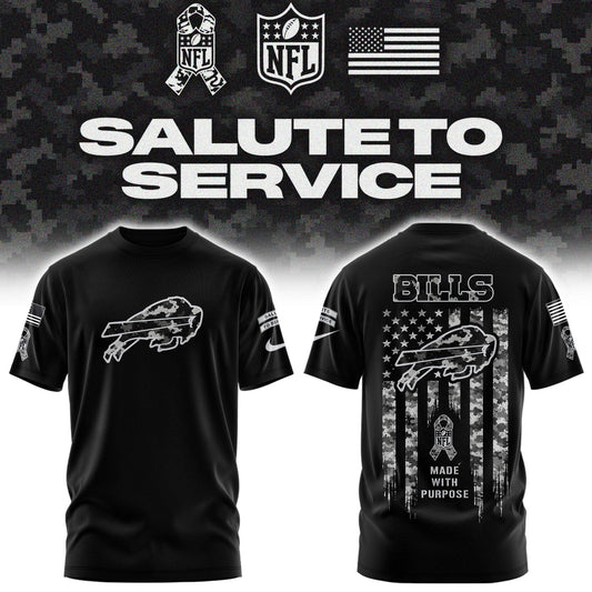 Limited Edition Buffalo Bills Salute To Service “Made With Purpose” T-shirt
