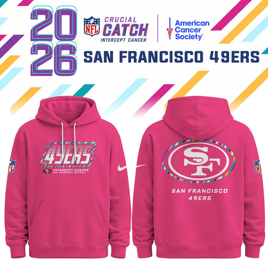 .SF 49ers Special Pink Crucial Catch 2026 Limited Edition Hoodie