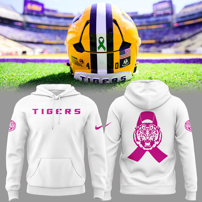 Limited Edition LSU Football Beat Cancer W Hoodie-KC10162502