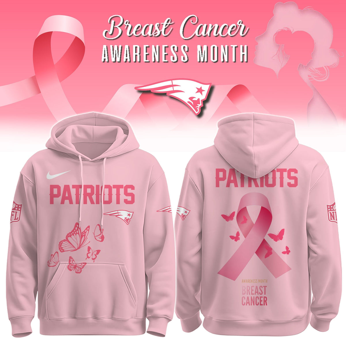 Patriots Breast Cancer Awareness Edition Hoodie