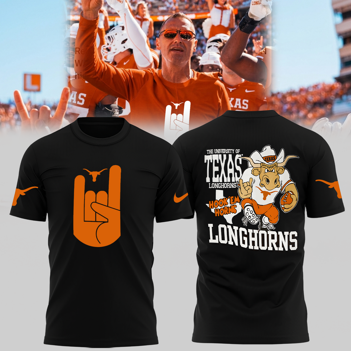 Limited Edition Texas Longhorns Hook 'Em Sign T-Shirt