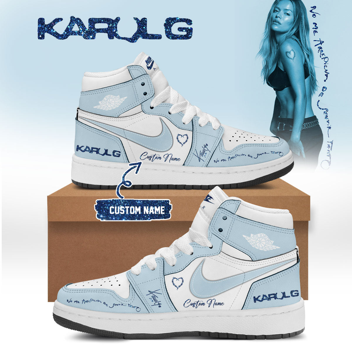 .KaRol G Album “NO ME ARREPIENTO DE SENTIR TANTO” 🩵 –  Shoes 1-3