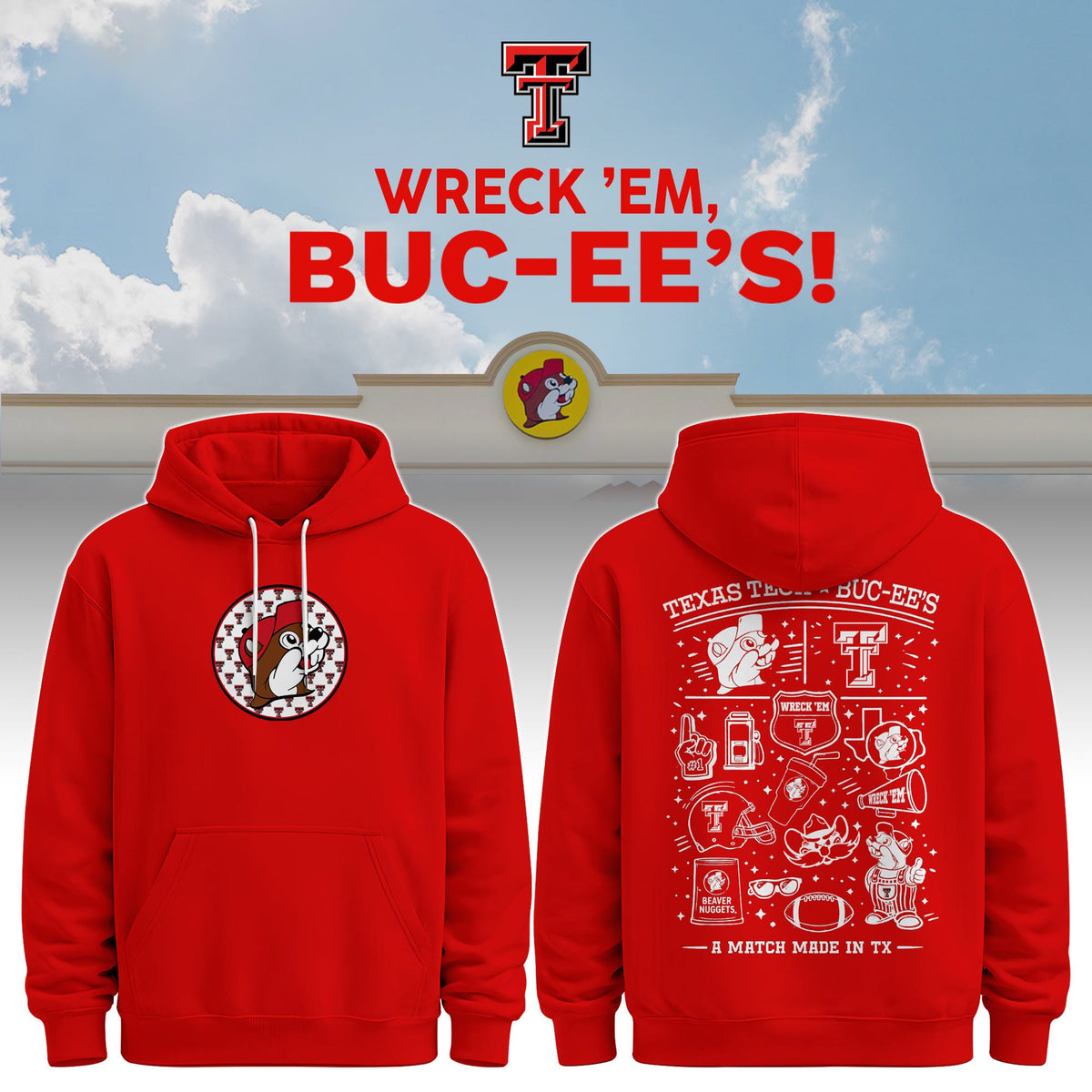 Texas Tech x Buc-ee’s Wreck ’Em Hoodie