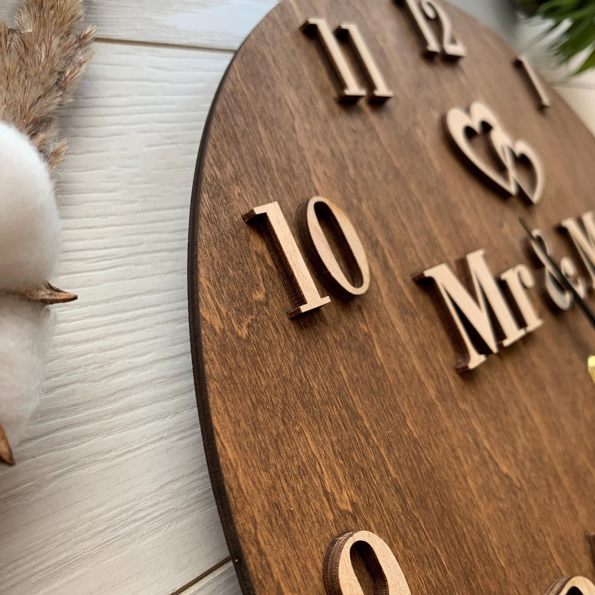 Personalized 5th Anniversary Clock, Wood Housewarming Gift, Family Name Sign, Gift for Him Her