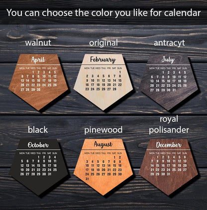 Geometric Calendar 2026, Math Professor Gift & 3D Wooden Dodecahedron