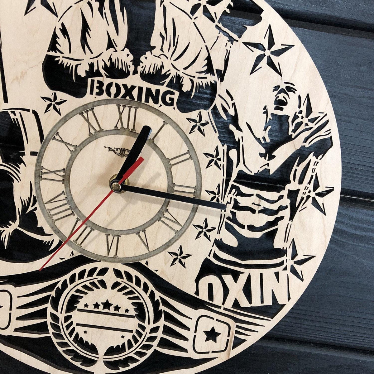 Boxing Clock Gift For Men Women 5th Anniversary Gift Personalize Boxing Poster Custom Boxing Wall Hanging Boxing Cutout