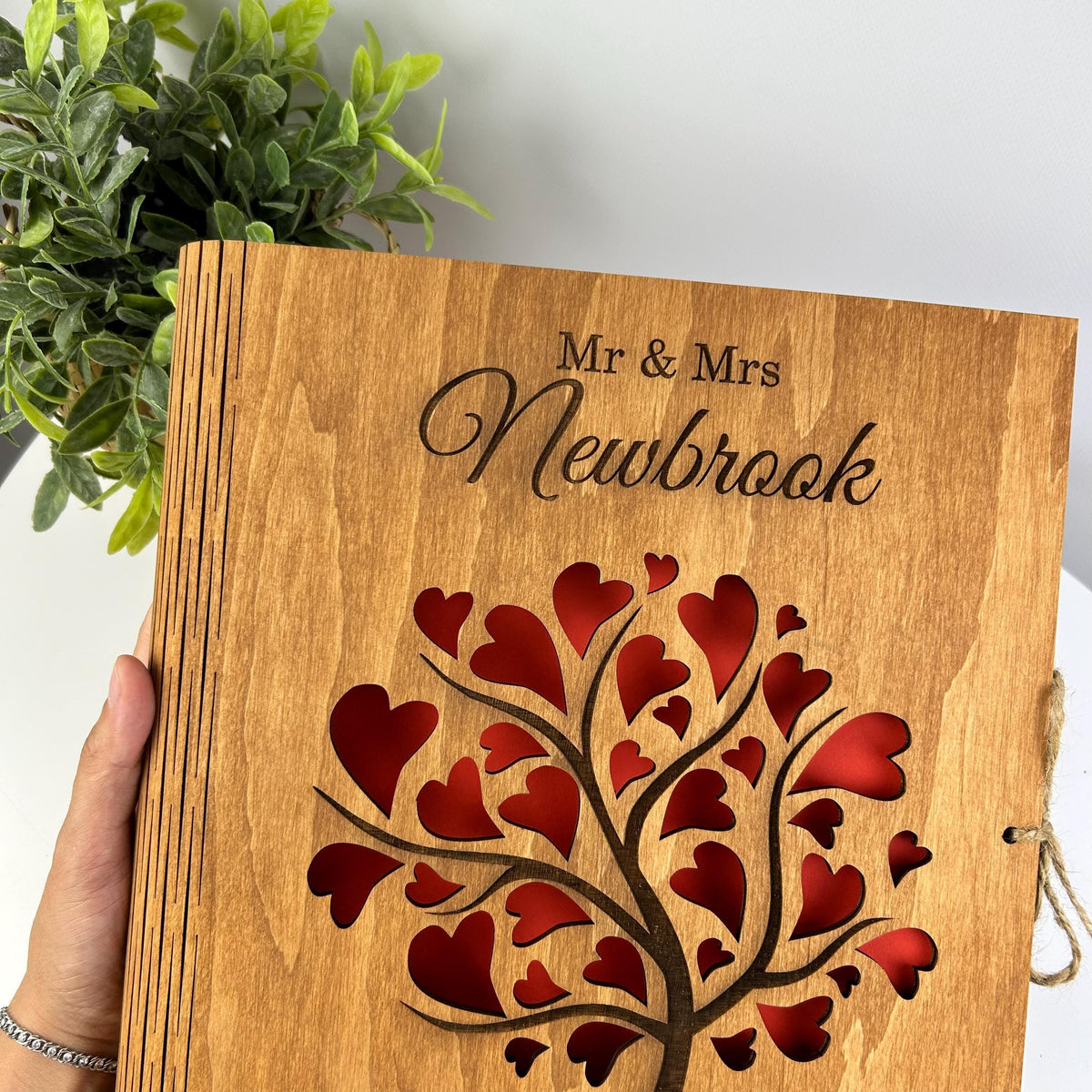 Family engraved photo album, wedding photo book, wedding wooden photo album, wedding guest book, engraved wood album, custom family book