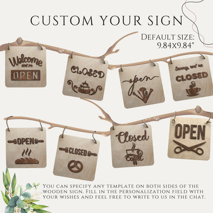 Cosmetology Gift, Custom Wood Sign & Beauty Studio Open Closed Sign