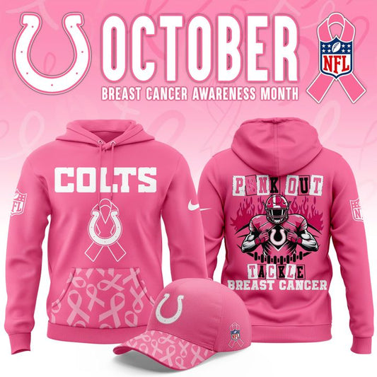 Indianapolis Colts '' OCTOBER BREAST CANCER AWARENESS MONTH '' Hoodie