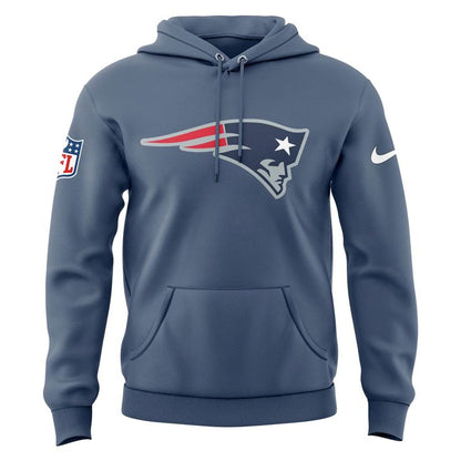 New England Patriots Club Logo Gray Hoodie