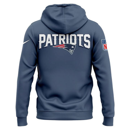 New England Patriots Club Logo Gray Hoodie