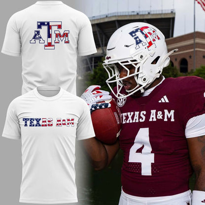 Texas A&M Football "Salute to Service" White T-Shirt