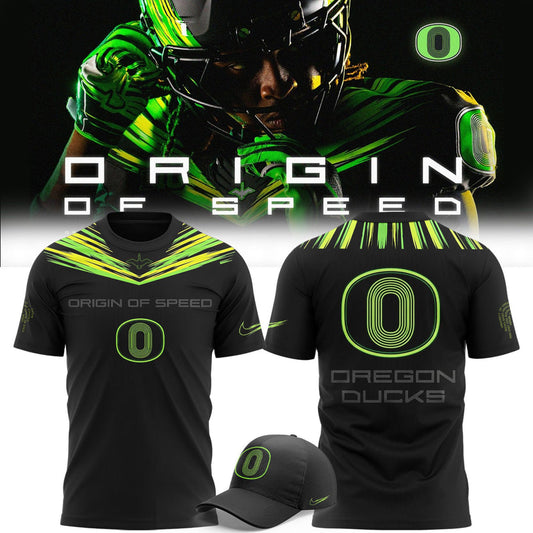 Unisex Black Oregon Football Origin of Speed T-shirt