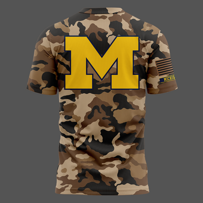 Camo Michigan Wolverines 2026 Military Appreciation Sideline Dri-FIT T-shirt