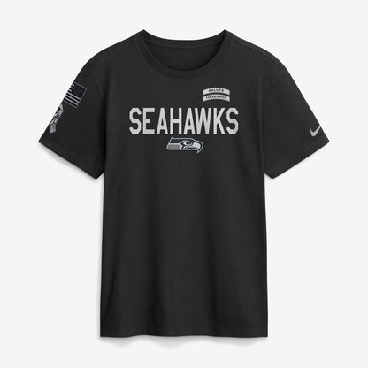 Seattle Seahawks Black 2026 Salute to Service - Tshirt