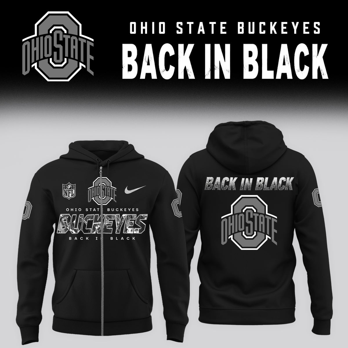 2026 Ohio State - Back In Black Limited Edition ZipHoodie