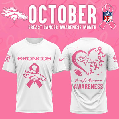 Denver Broncos '' OCTOBER BREAST CANCER AWARENESS MONTH '' T-Shirt 2025