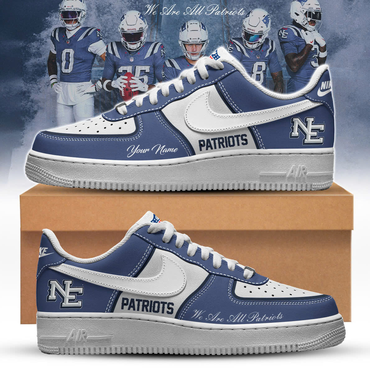 New England Patriots x Rivalries “Nor’Easter” Shoes Special AF1 Limited Edition. Selling Out Fast!