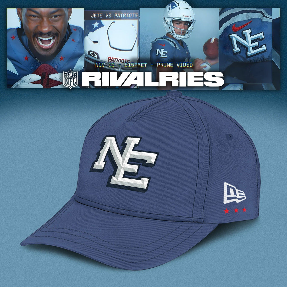 New England Patriots 2026 Rivalries Nor’Easter Storm Blue T-shirt