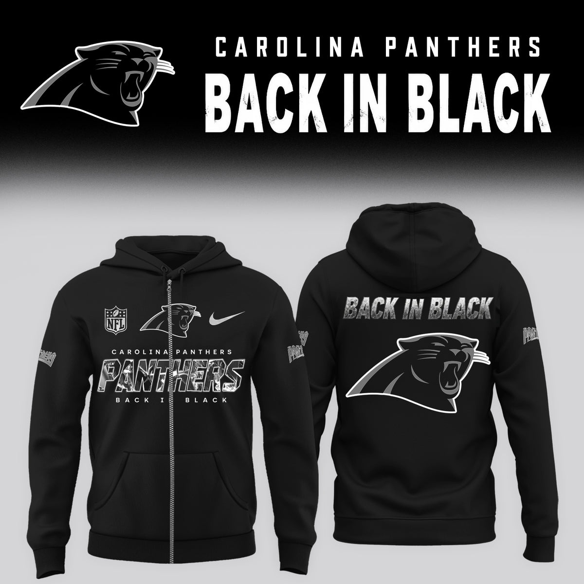 2026 Carolina Panthers - Back In Black Limited Edition ZipHoodie